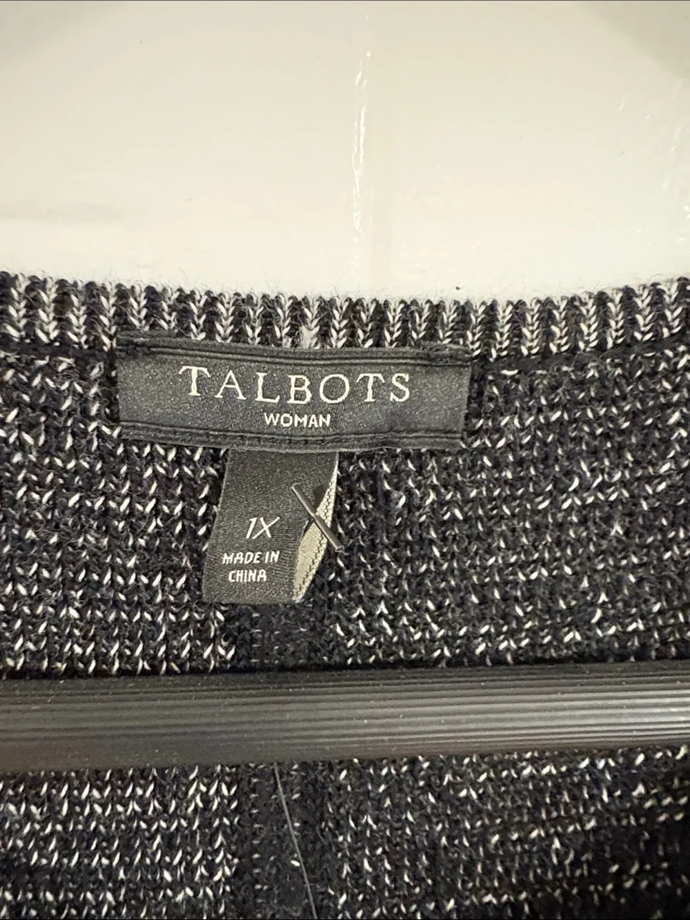 Talbots Black Marled Zip-Front Cardigan